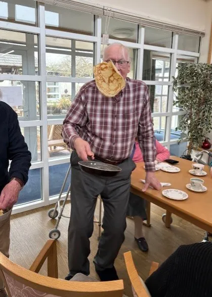 care home flipping pancakes