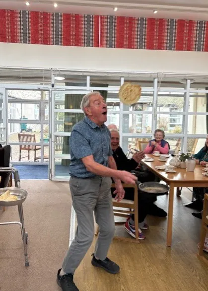 care home pancakes making