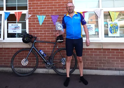 Greenfields Maintenance Man Peter Bentley Completes 100-Mile Bike Ride for Alzheimer’s Society!
